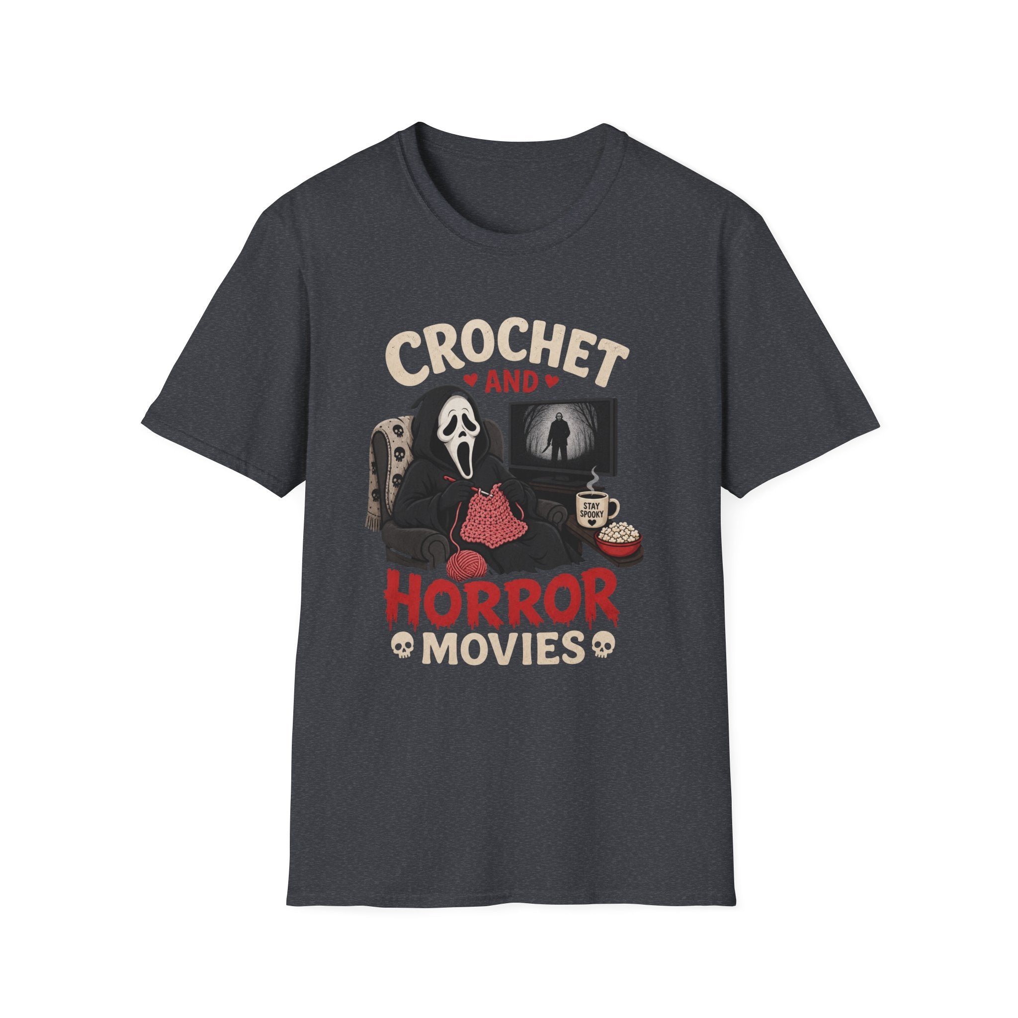 Ghostface and crochet and horror movies T-Shirt