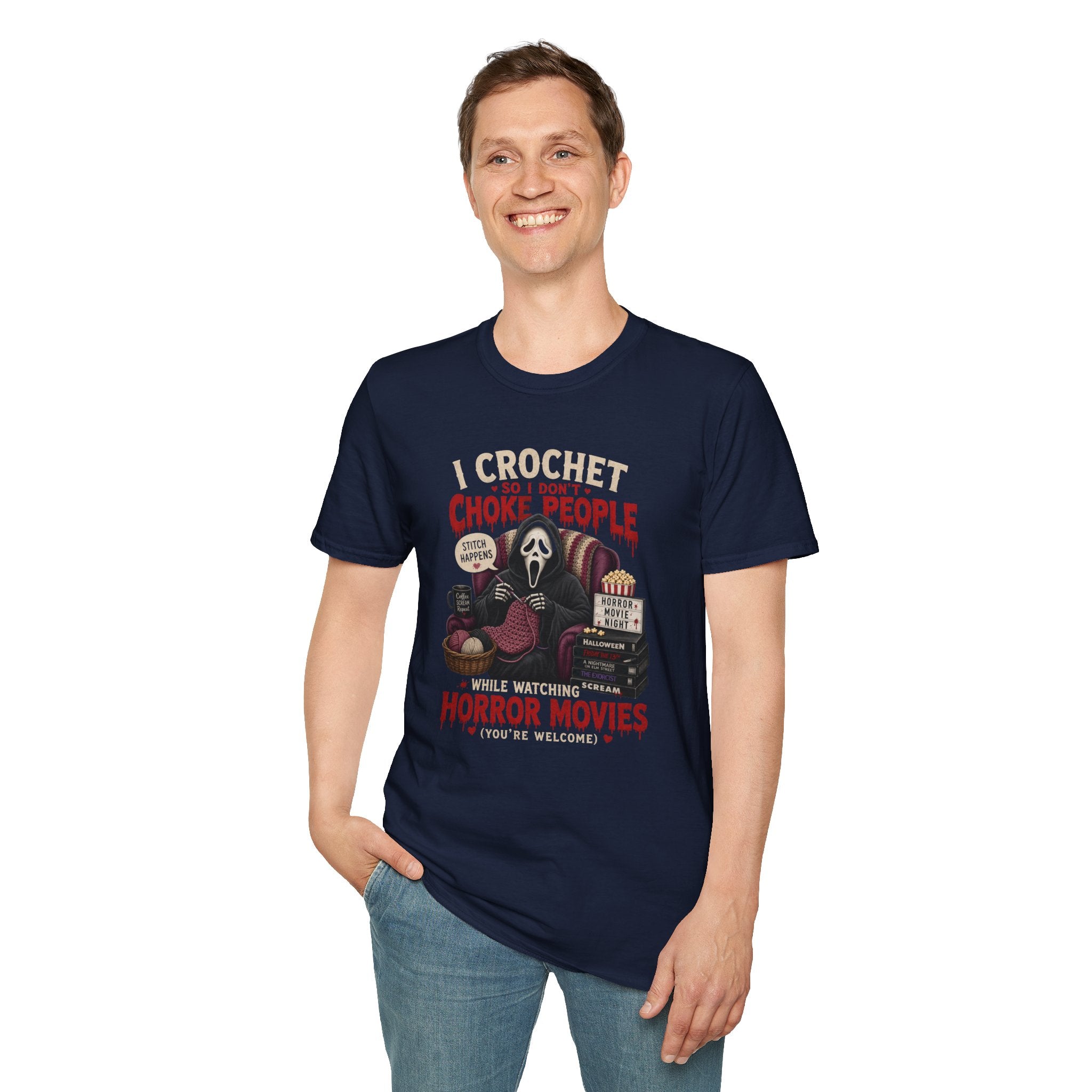 crochet and horror movies T-Shirt