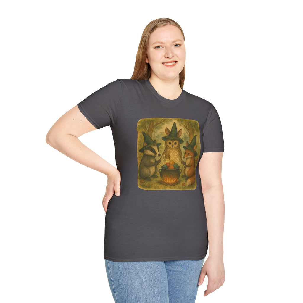Witches around a cauldron of yarn T-Shirt
