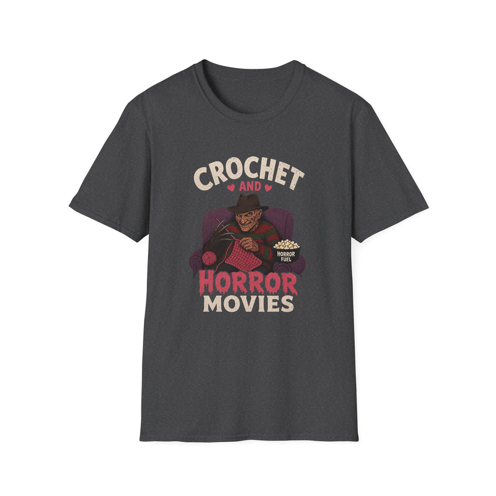 crochet and Freddy and horror movies T-Shirt