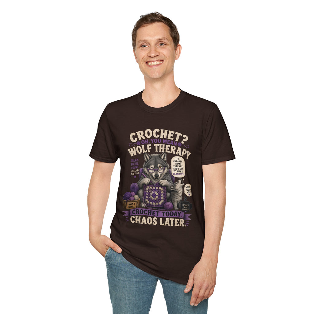 Crochet and wolf therapy T-Shirt