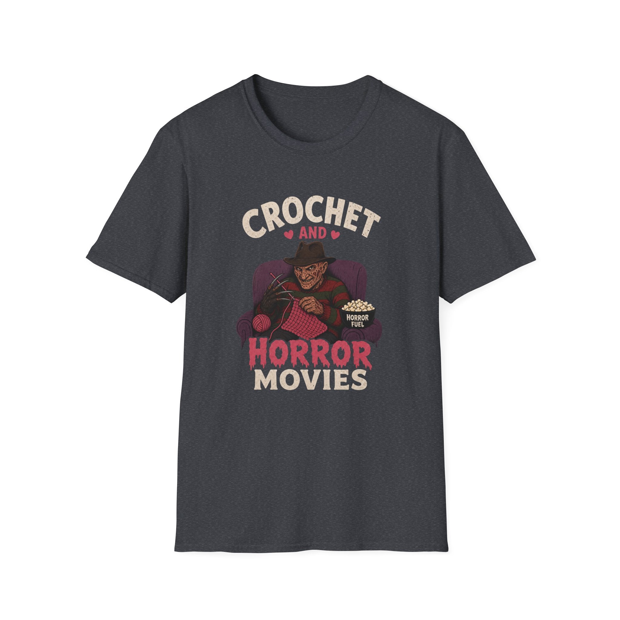 crochet and Freddy and horror movies T-Shirt