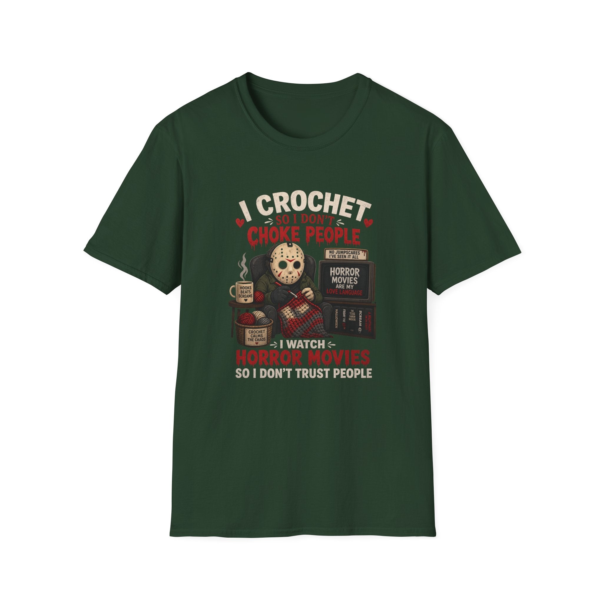 horror movies and crochet T-Shirt