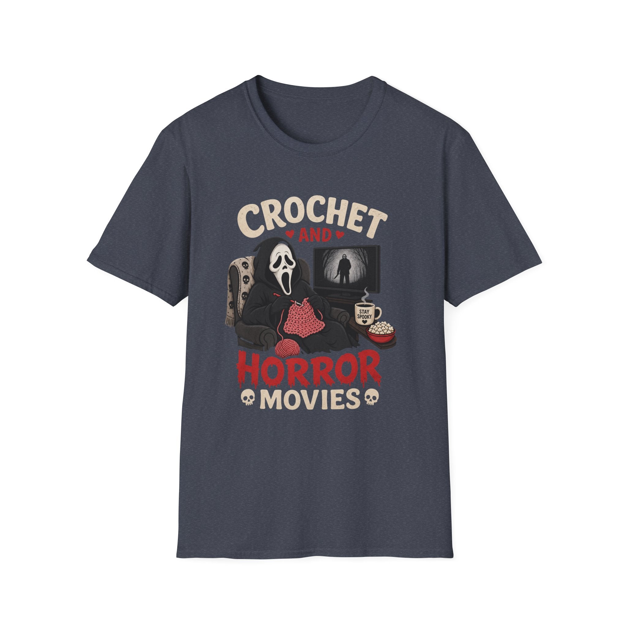 Ghostface and crochet and horror movies T-Shirt