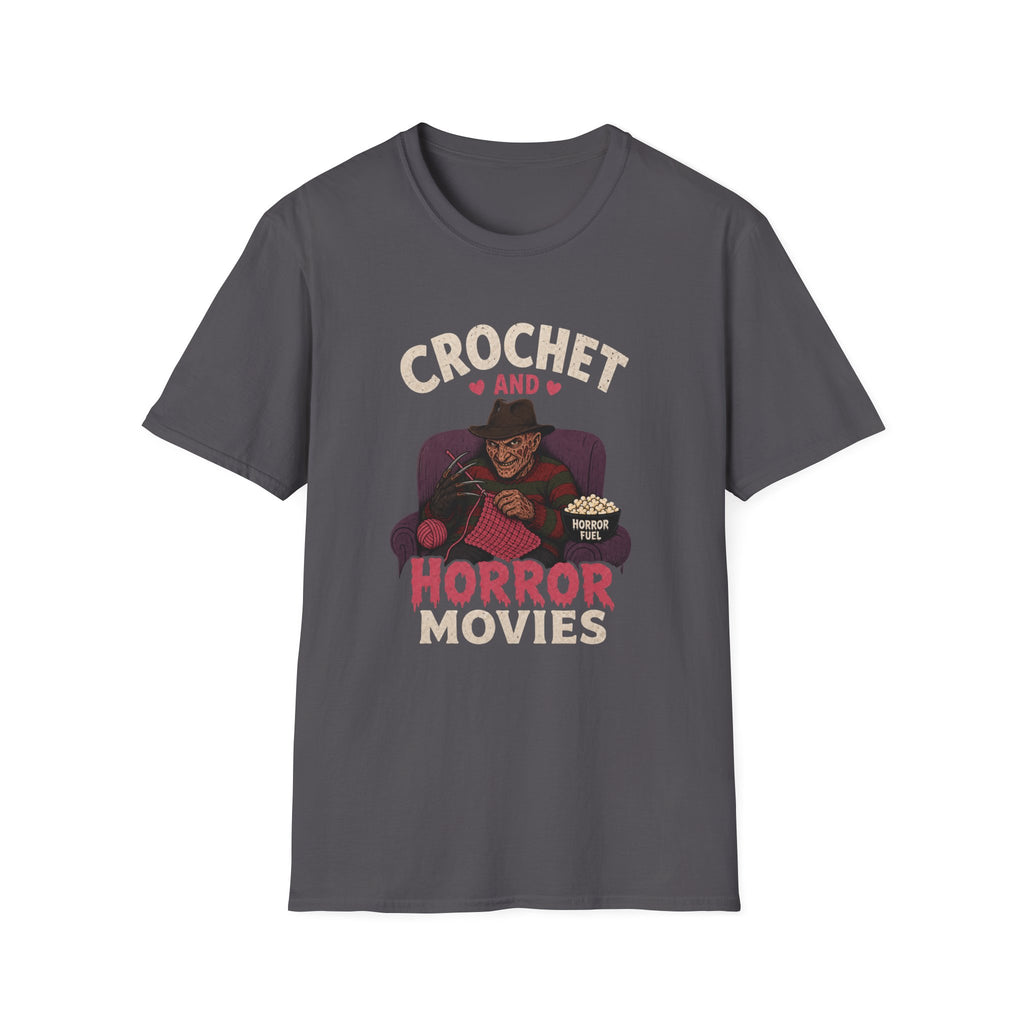 crochet and Freddy and horror movies T-Shirt
