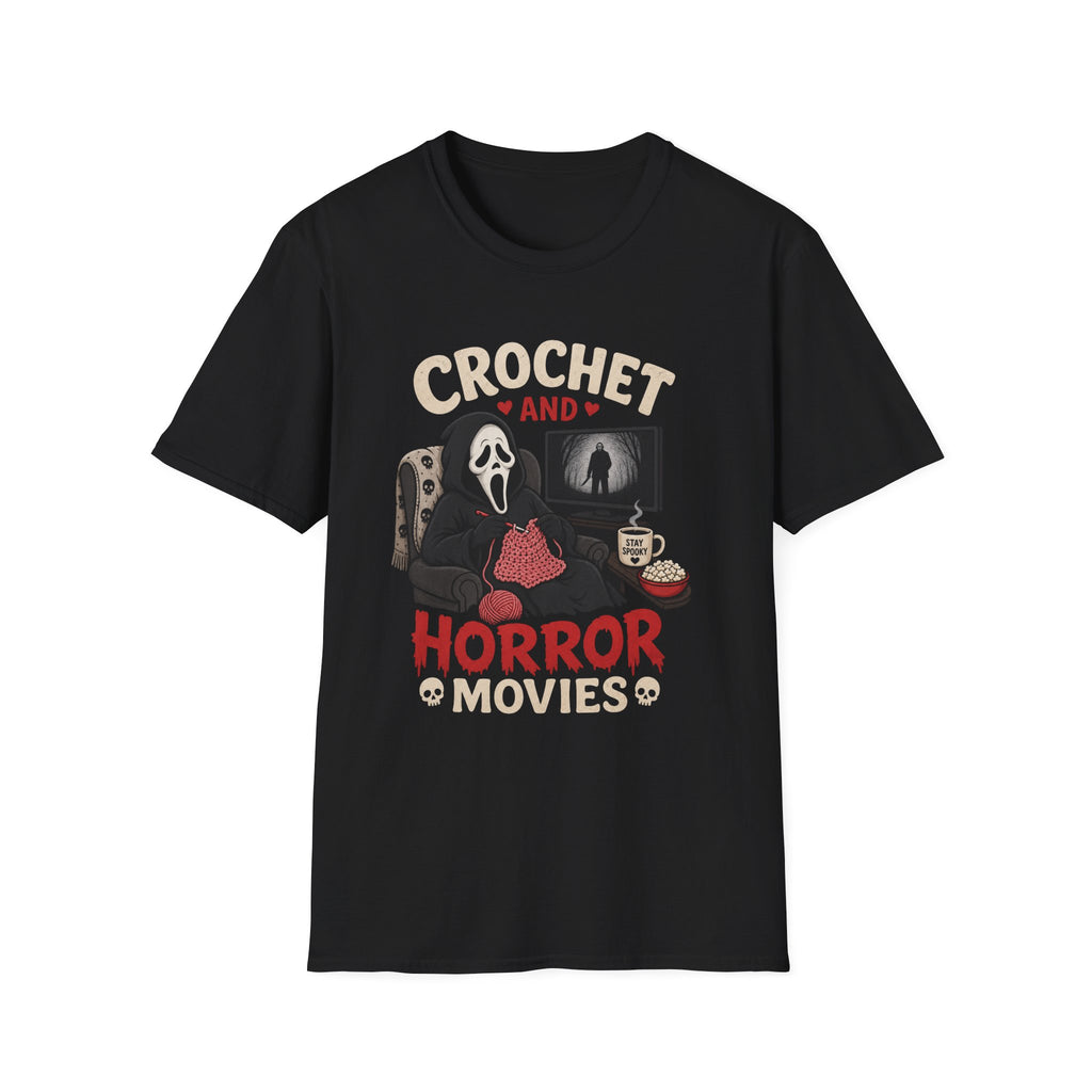 Ghostface and crochet and horror movies T-Shirt