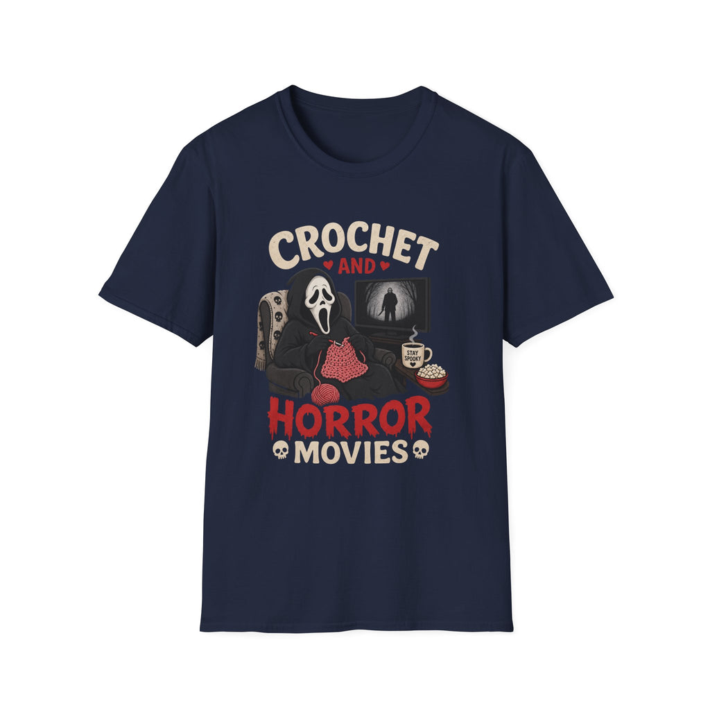Ghostface and crochet and horror movies T-Shirt