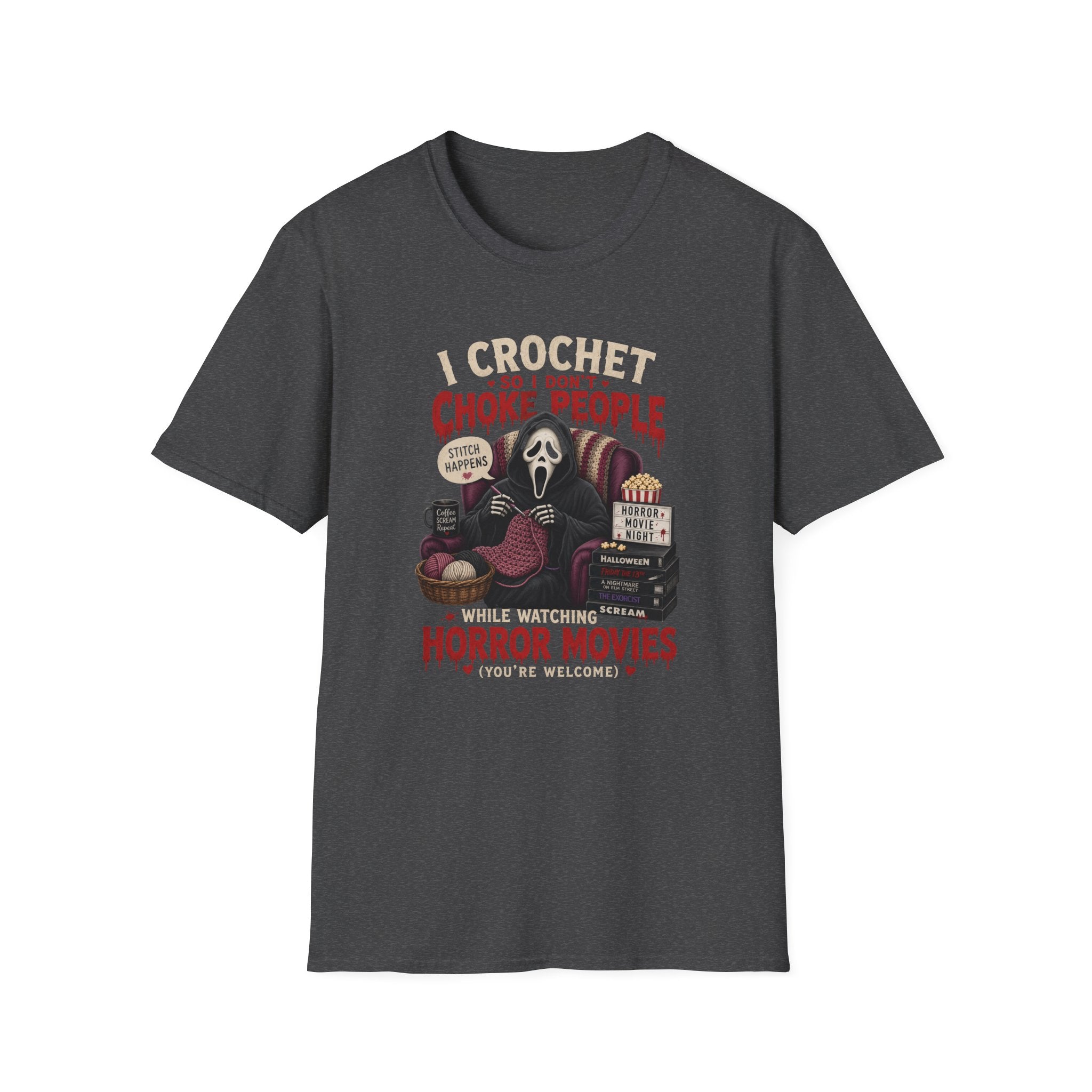 crochet and horror movies T-Shirt