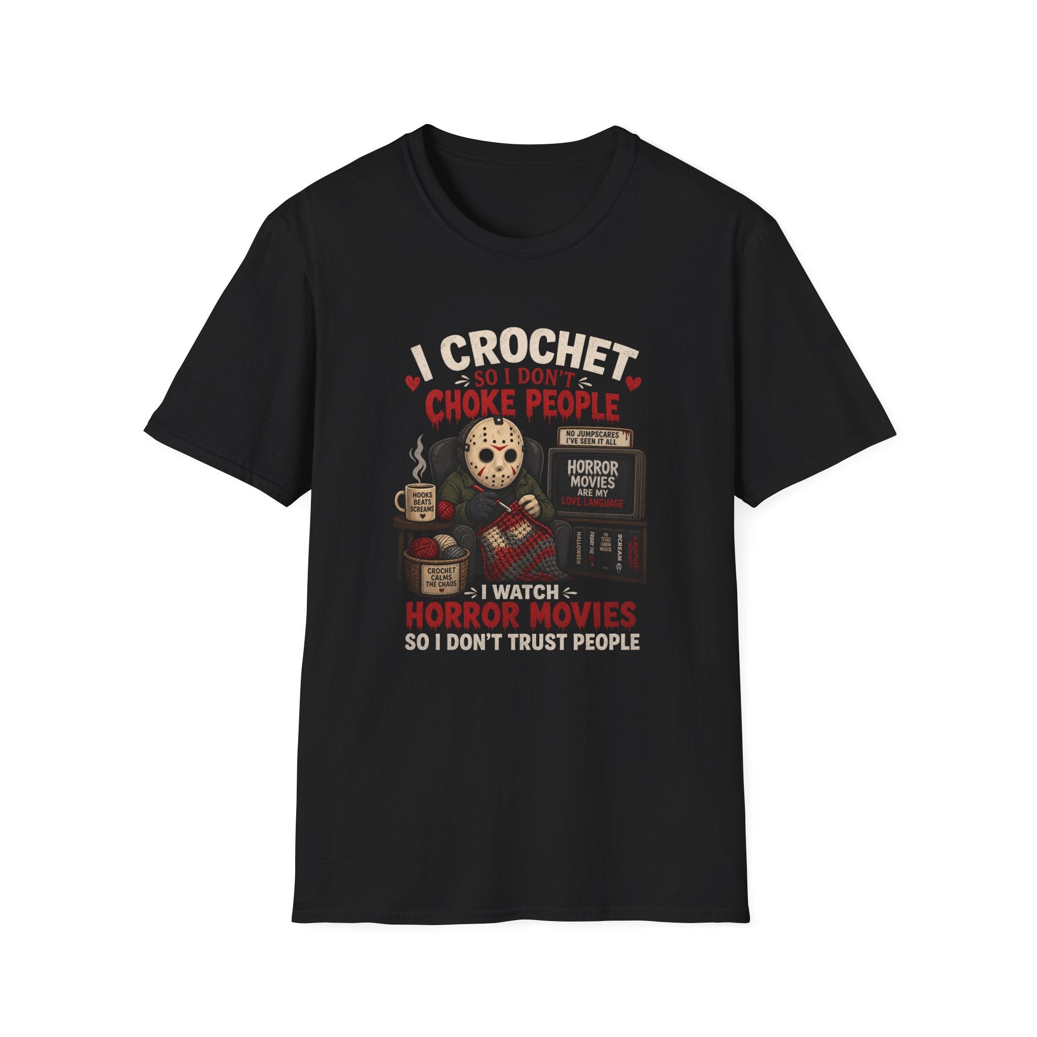 horror movies and crochet T-Shirt