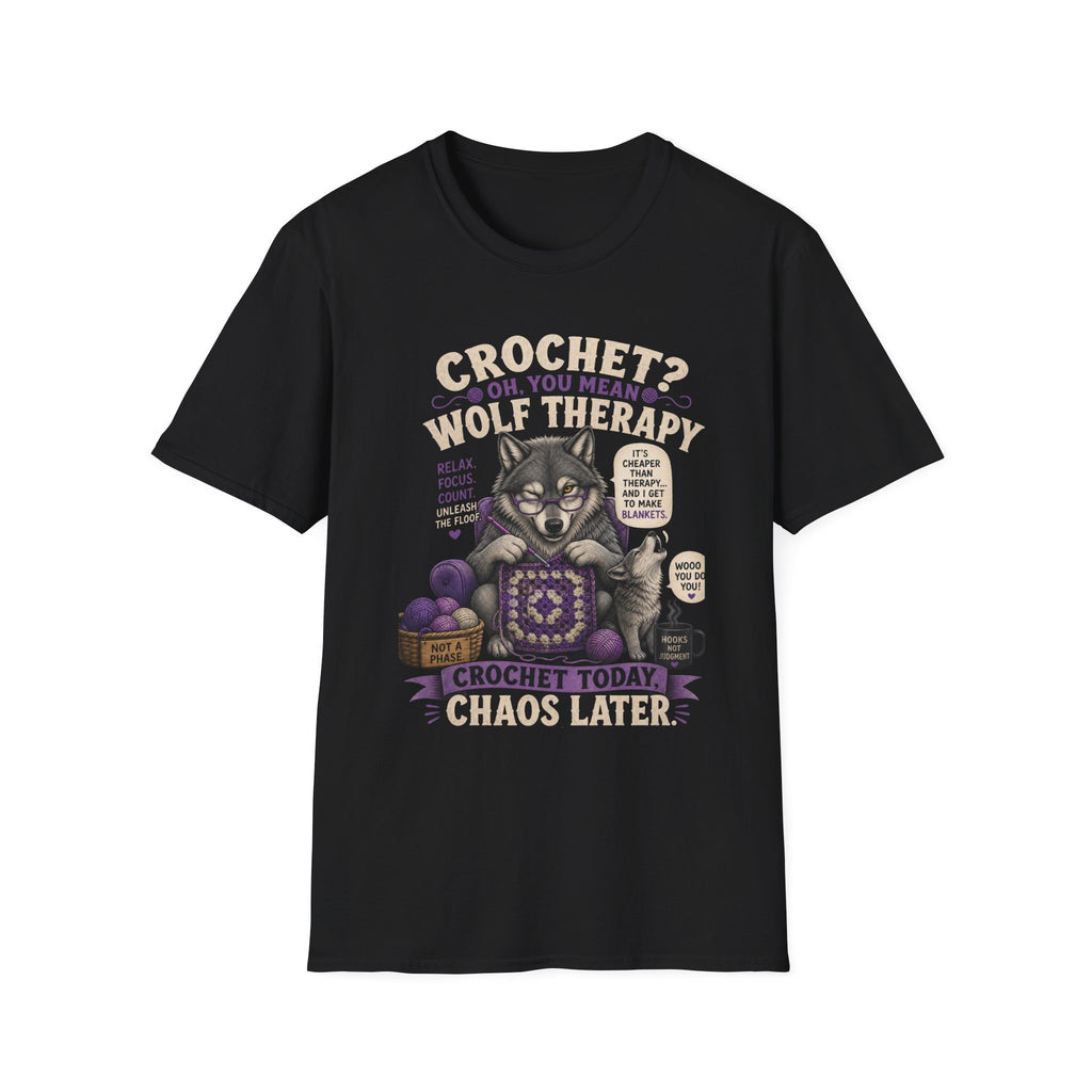 Crochet and wolf therapy T-Shirt