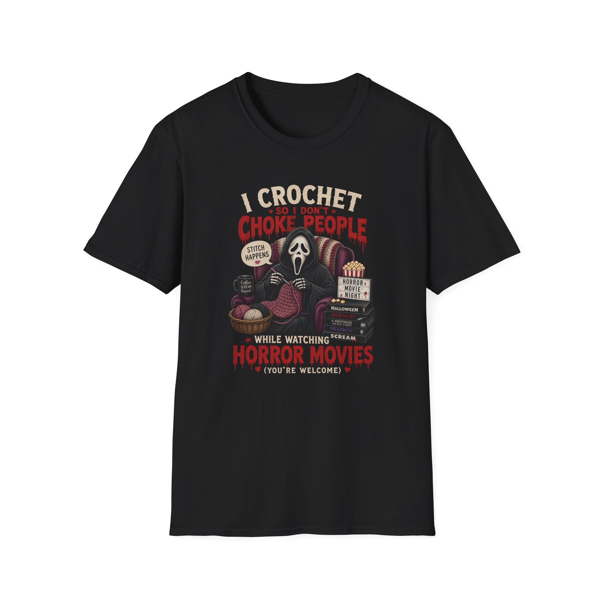 crochet and horror movies T-Shirt