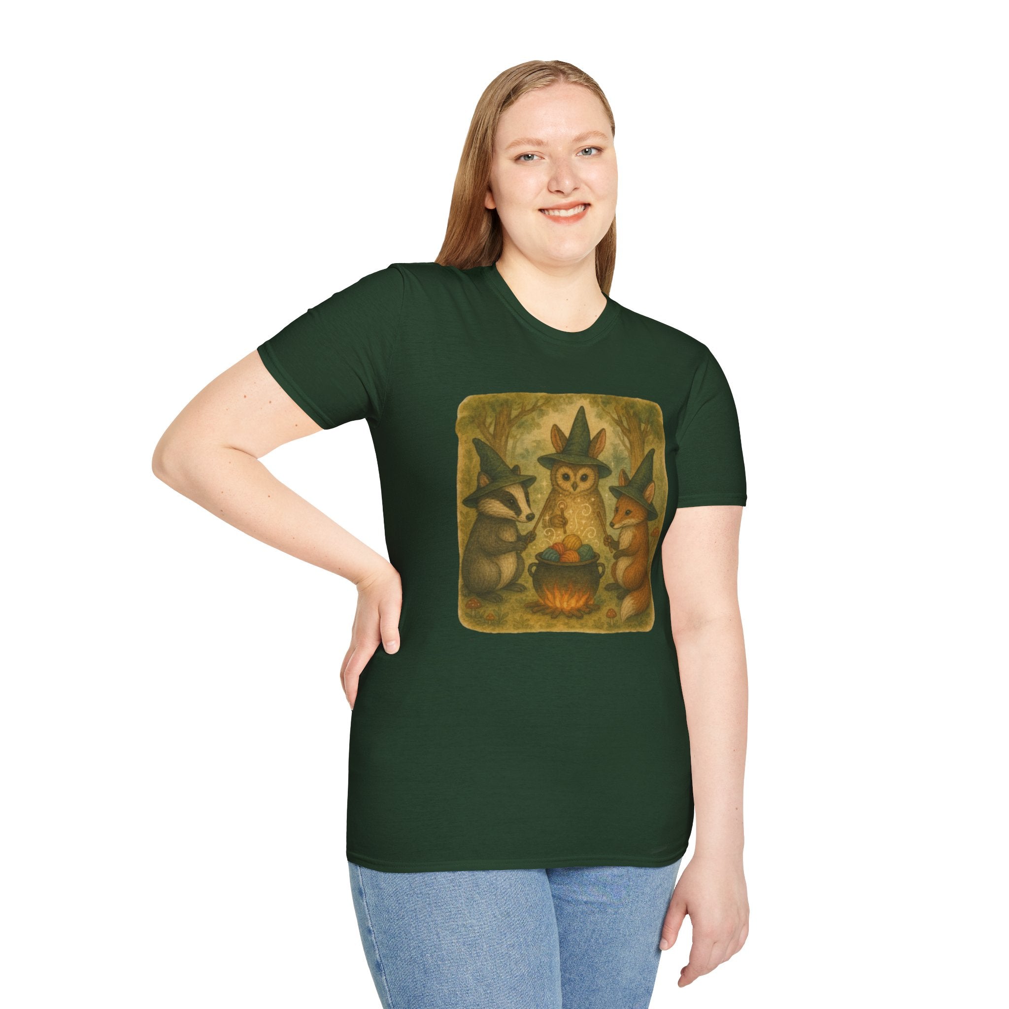 Witches around a cauldron of yarn T-Shirt
