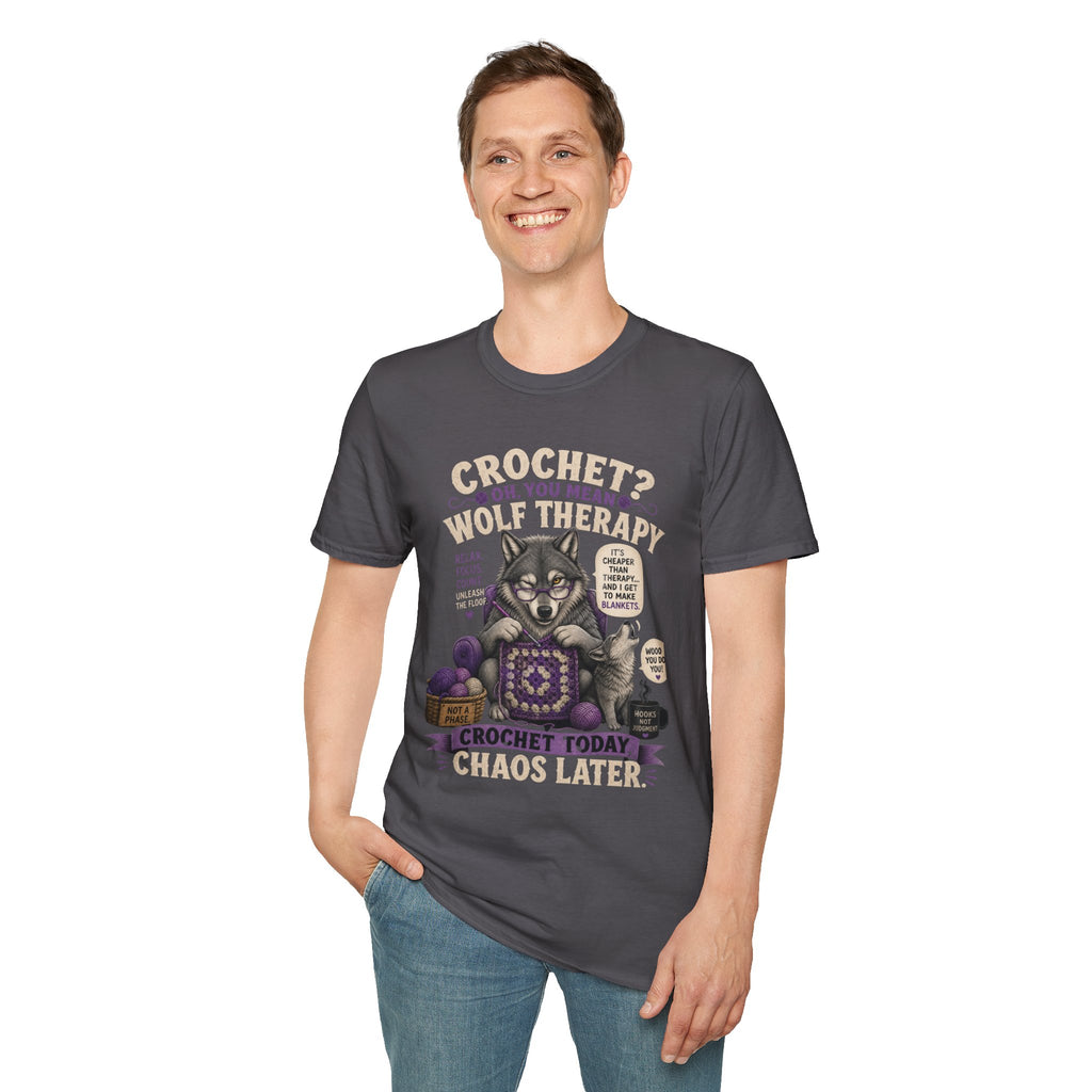 Crochet and wolf therapy T-Shirt