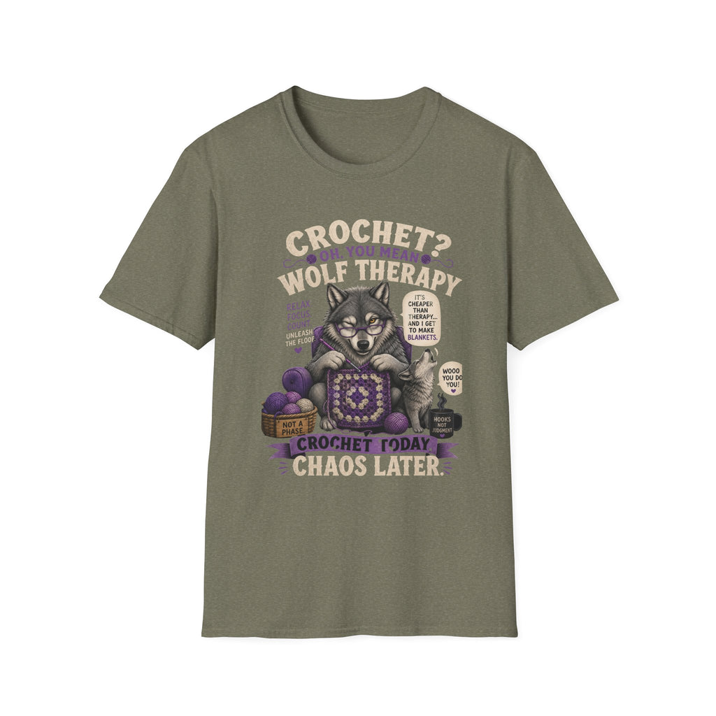 Crochet and wolf therapy T-Shirt