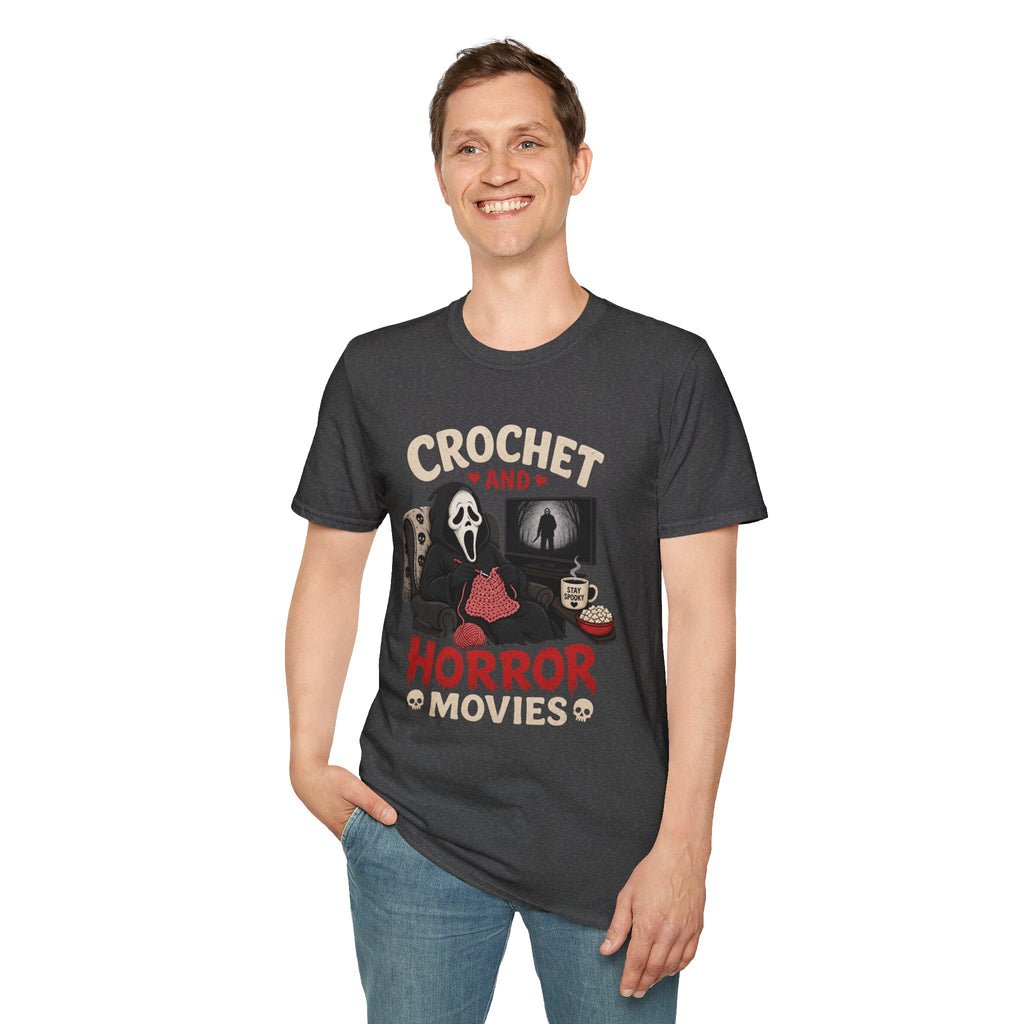 Ghostface and crochet and horror movies T-Shirt