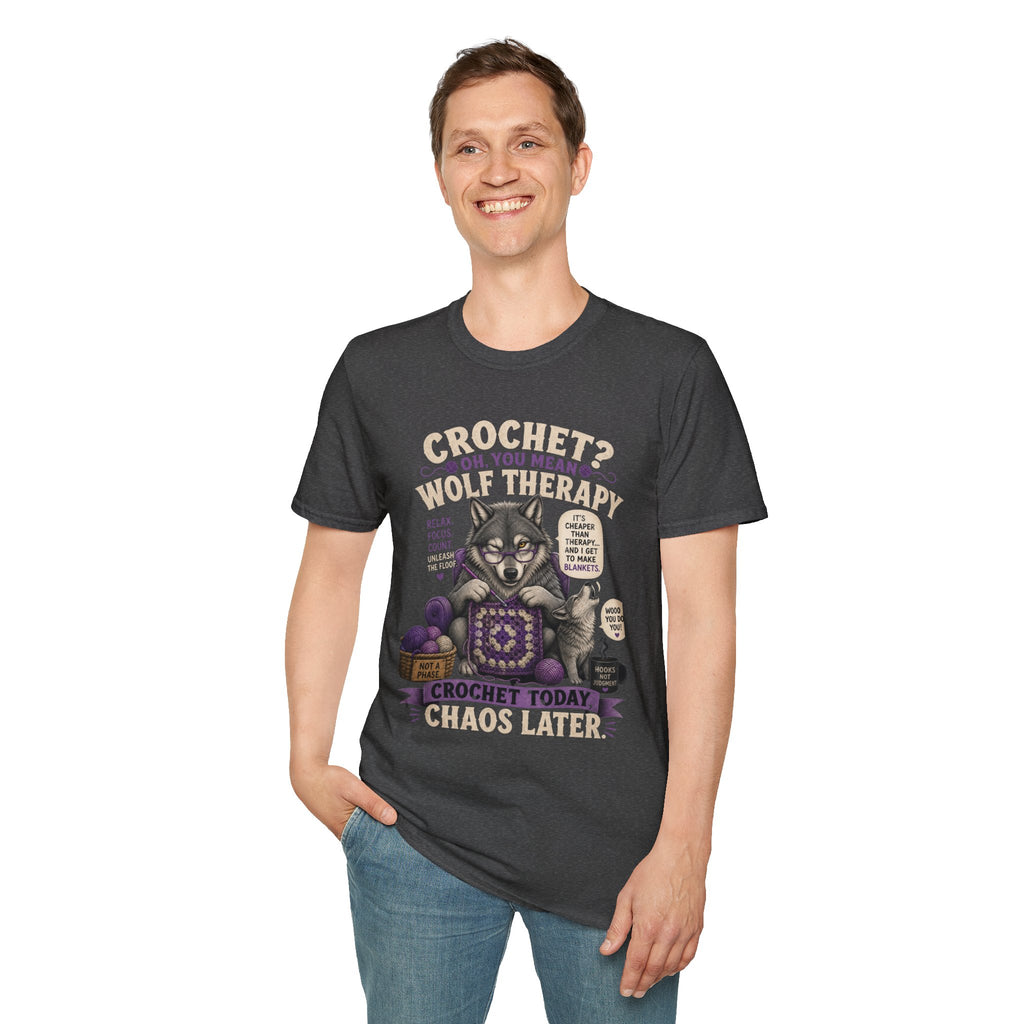 Crochet and wolf therapy T-Shirt