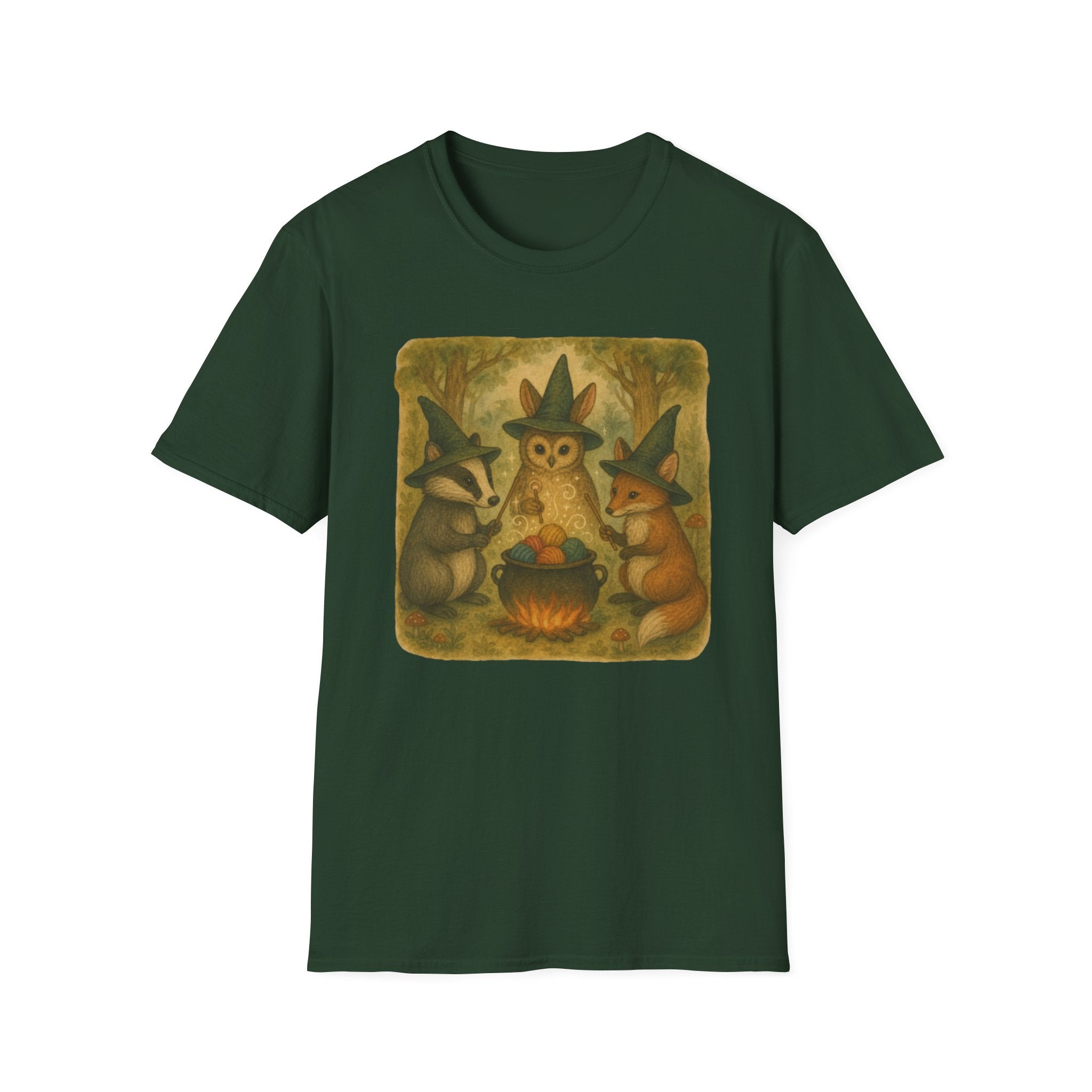 Witches around a cauldron of yarn T-Shirt