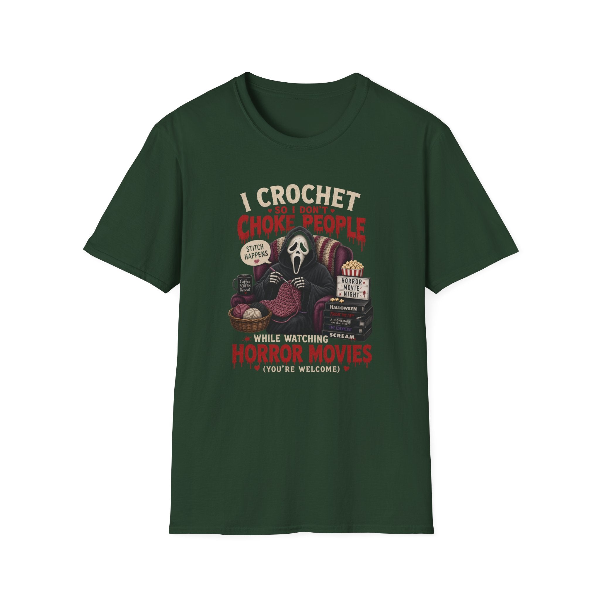 crochet and horror movies T-Shirt