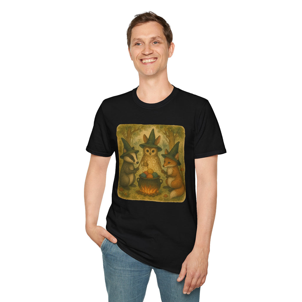 Witches around a cauldron of yarn T-Shirt