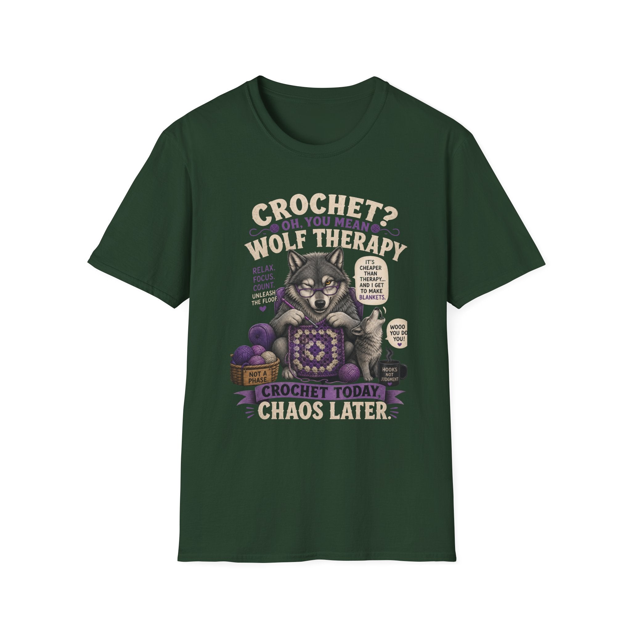 Crochet and wolf therapy T-Shirt