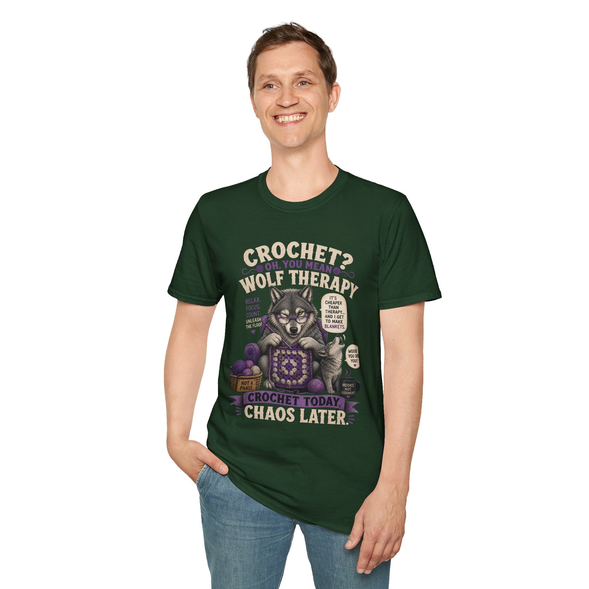 Crochet and wolf therapy T-Shirt