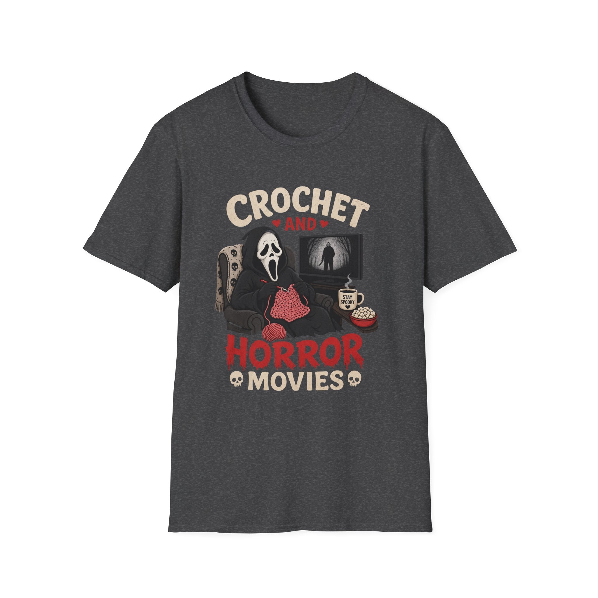 Ghostface and crochet and horror movies T-Shirt