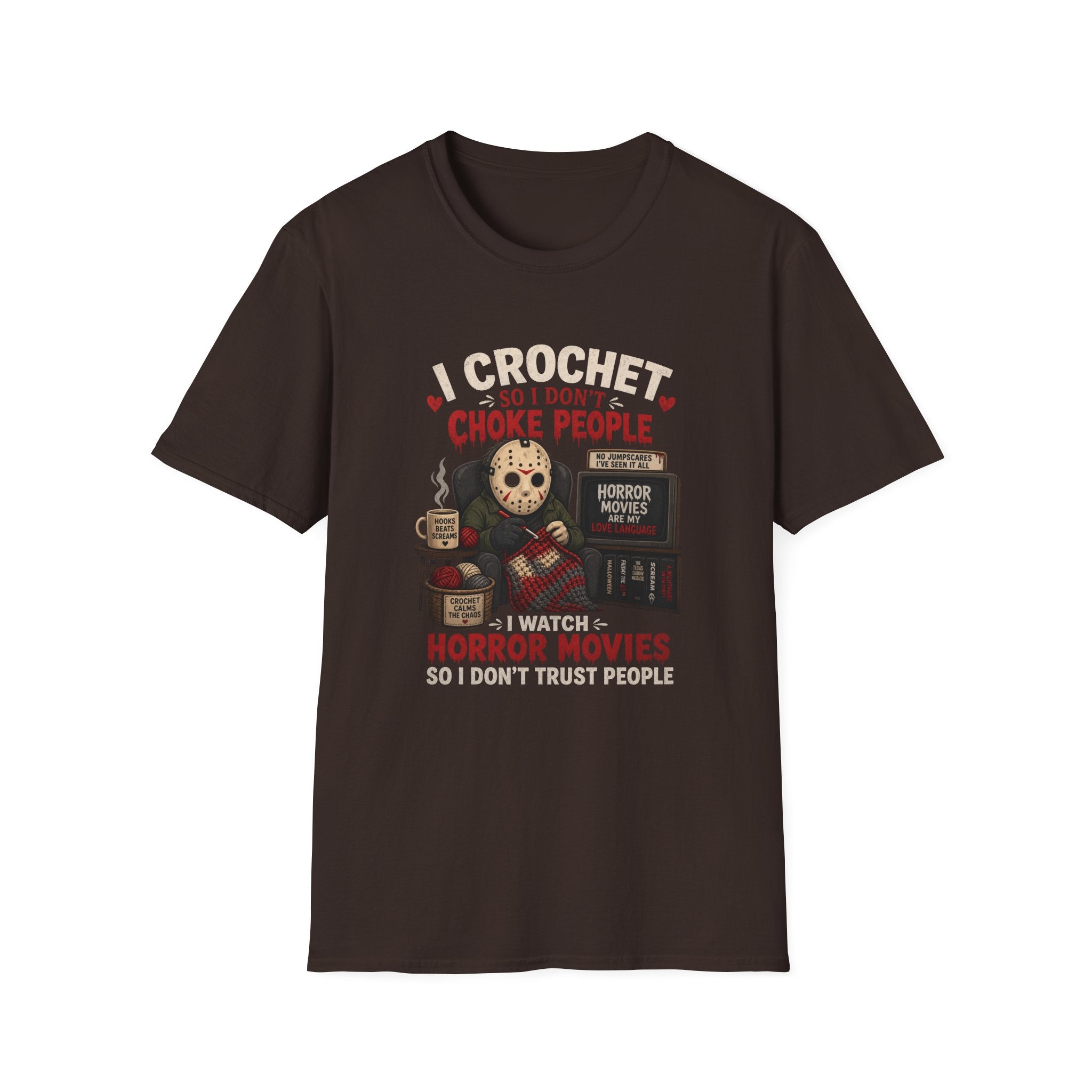 horror movies and crochet T-Shirt