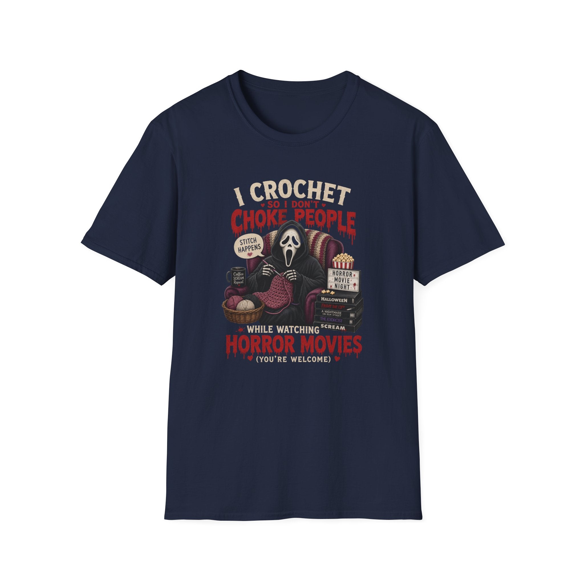 crochet and horror movies T-Shirt